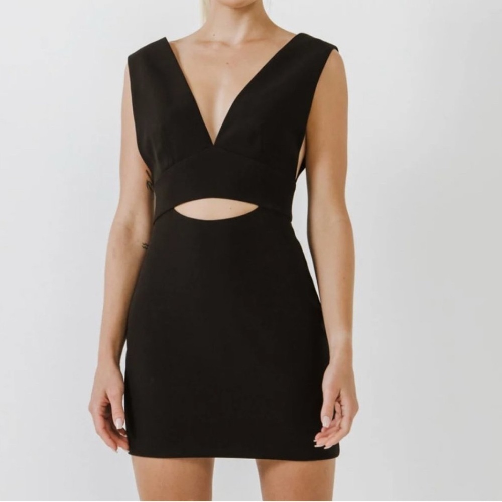 🔆 Endless Rose Black Backless Cut Out Cocktail Dress